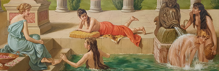 Bathing roman baths in studio