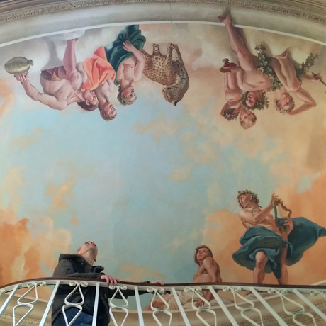 Detail of feature ceiling mural